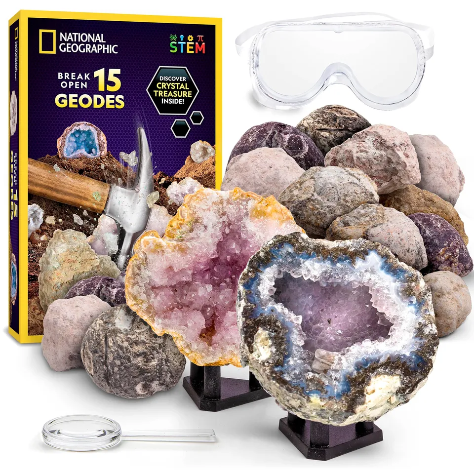National Geographic Kit scientifici e di scoperta Rompi 15 geodi premium kit geodi