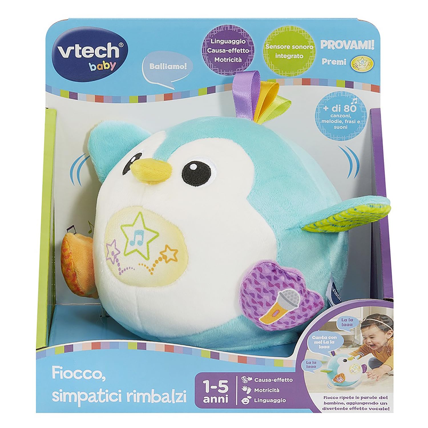 VTech Giocattoli 1-3 anni Fiocco Simpatici Rimbalzi peluche 1-5 anni parlante