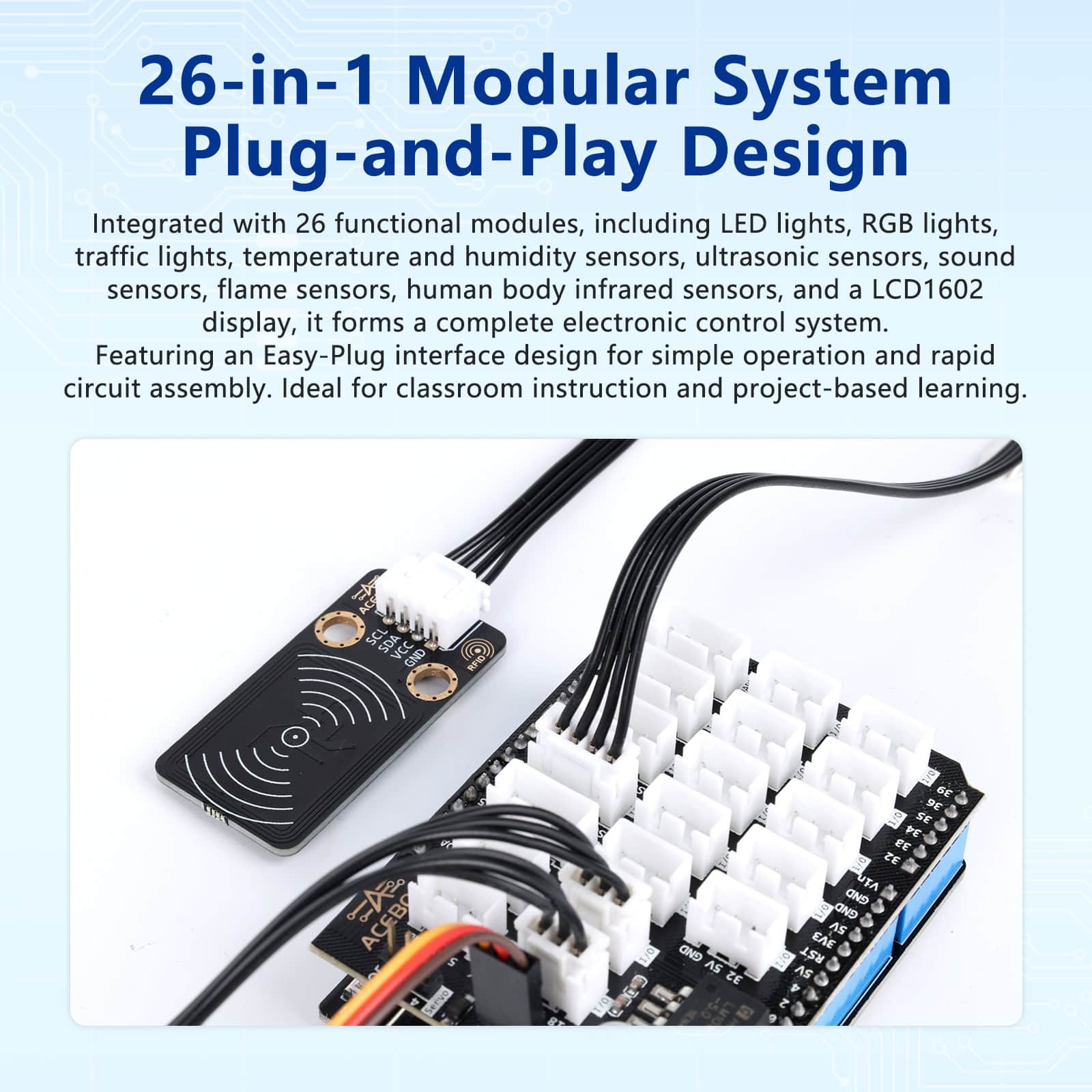 ACEBOTT Maker Series QE202 ESP32 Advanced Development Kit 26-in-1
