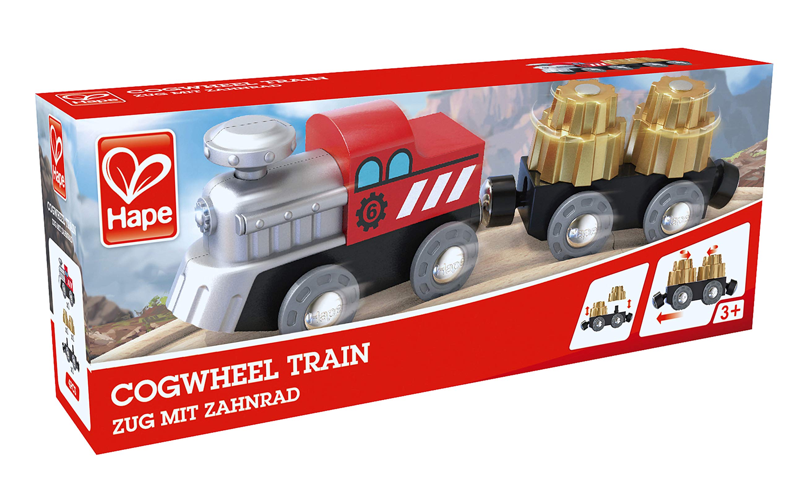 Hape Treno E3751 locomotiva con ingranaggi per binari in legno