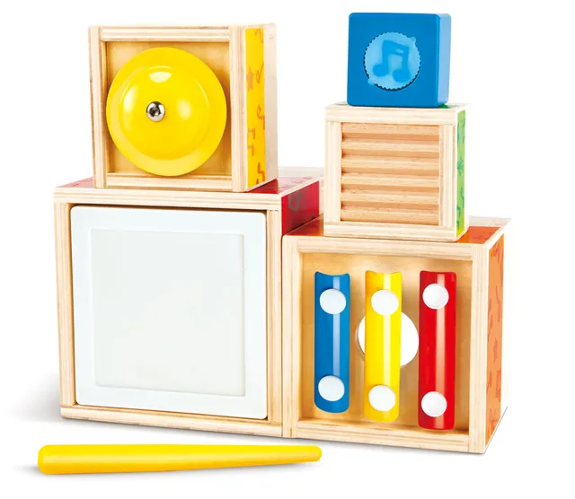 Hape Giochi musicali Set musicale da impilare gioco musicale 5 blocchi legno