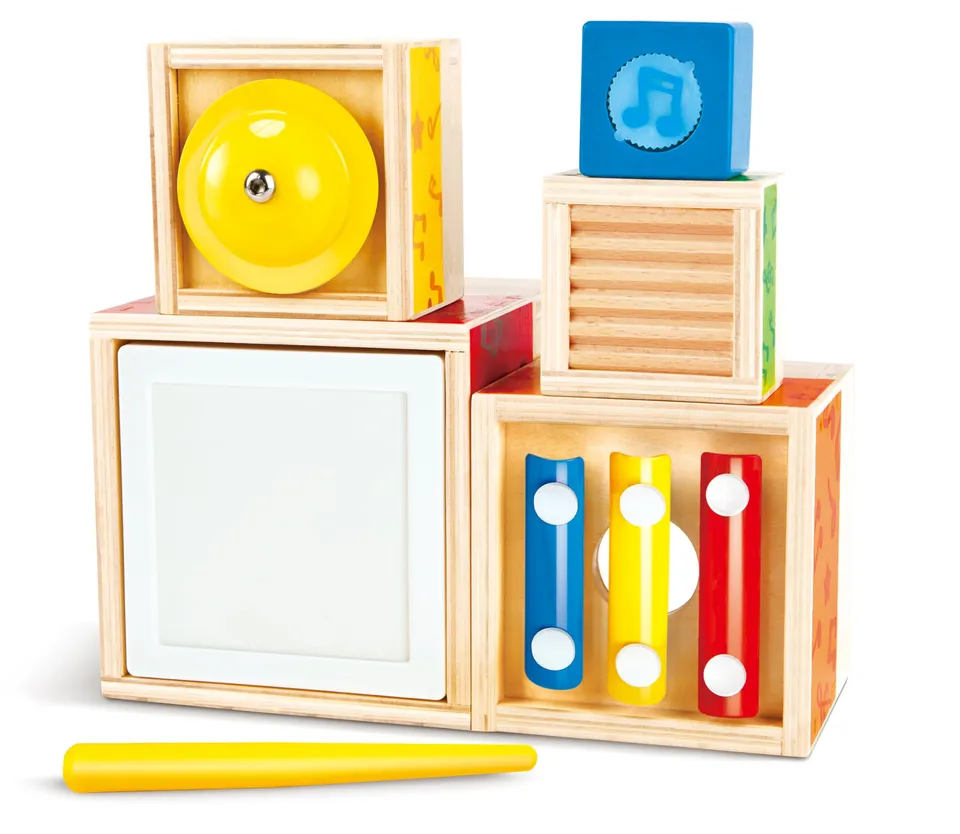 Hape Giochi musicali Set musicale da impilare gioco musicale 5 blocchi legno