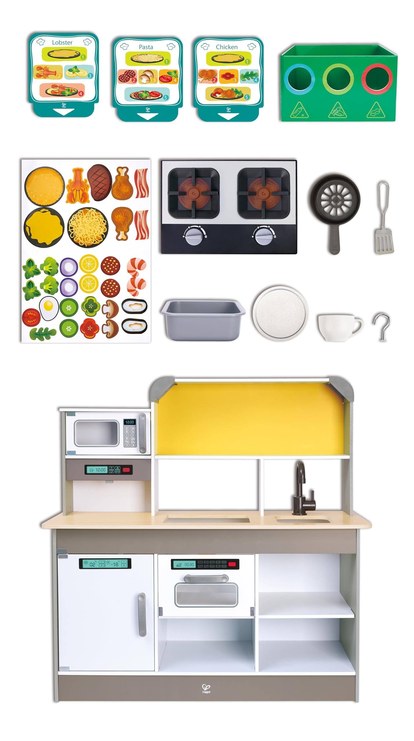 Hape Cucina e accessori E3177 Cucina di Gioco Deluxe con microonde