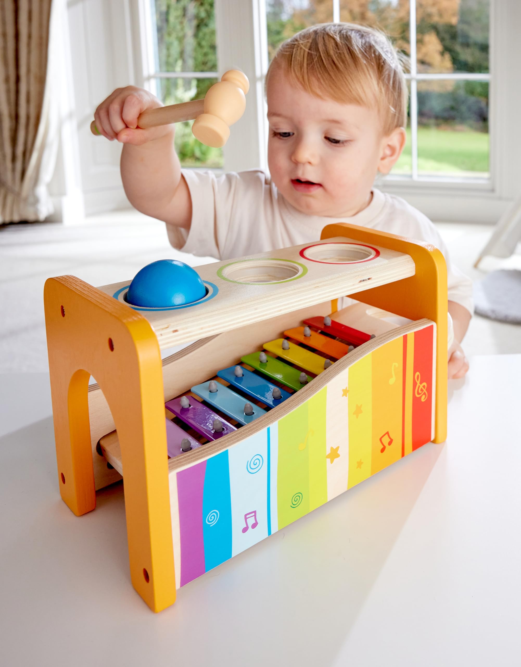 Hape Giochi musicali Banco delle Palline con Xilofono giocattolo in legno