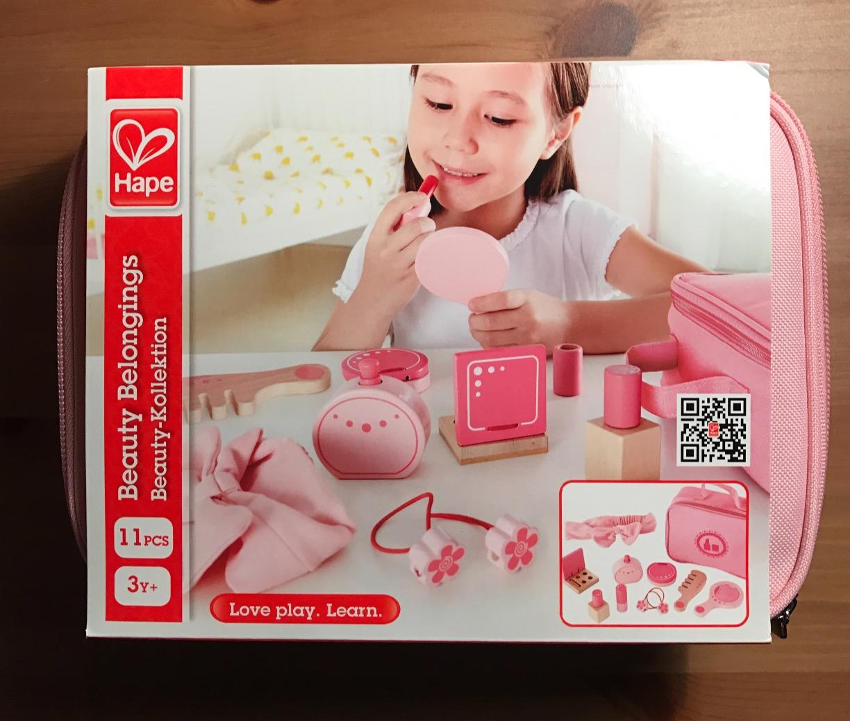 Hape Giochi di ruolo Set di Bellezza trousse rosa 11 pezzi