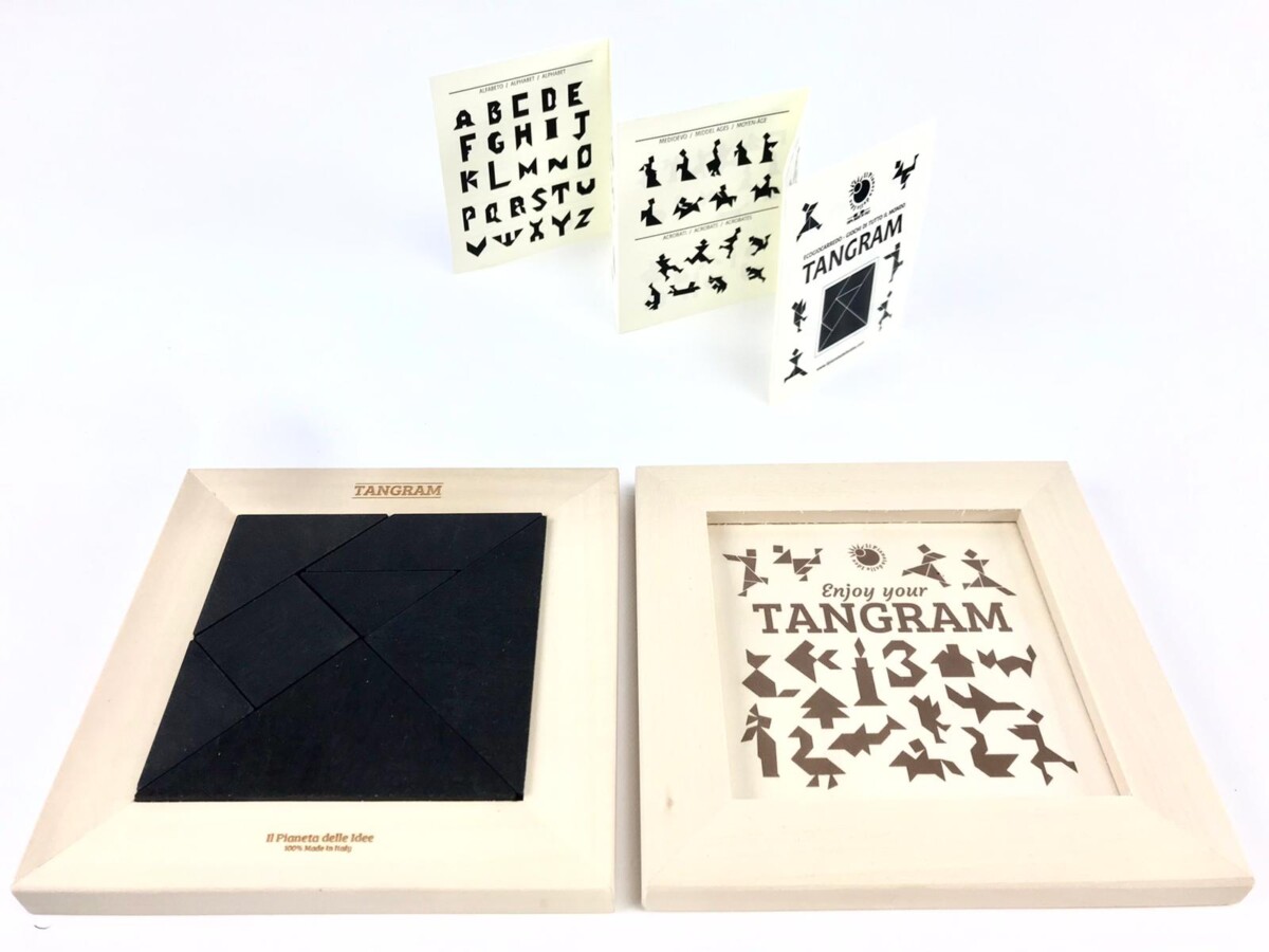 Il Pianeta delle idee Giocare Tangram classico gioco in legno 15x15 cm