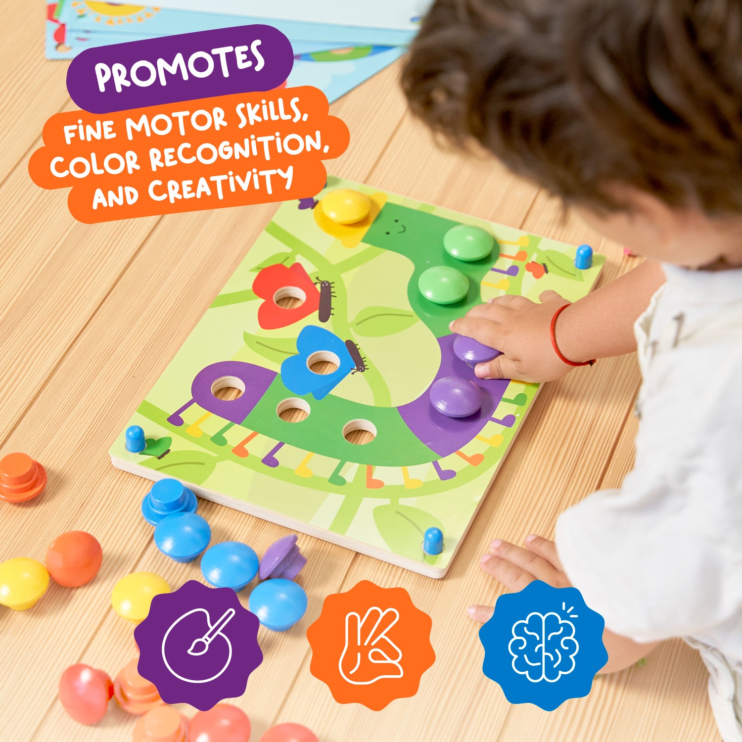 Nene Toys Puzzles & Learning Wooden Color Matching Puzzle, puzzle colori, 12 schede