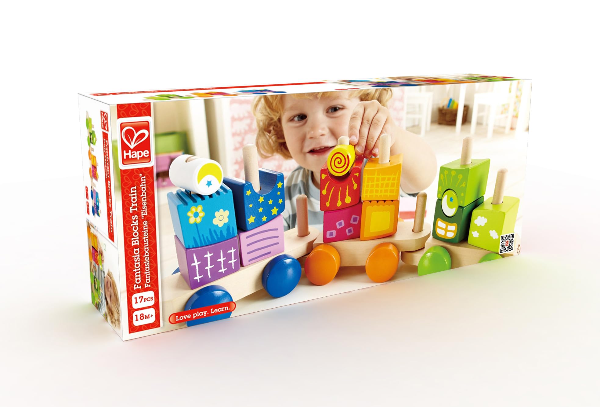Hape Treno E0417 treno a blocchetti di legno colorati