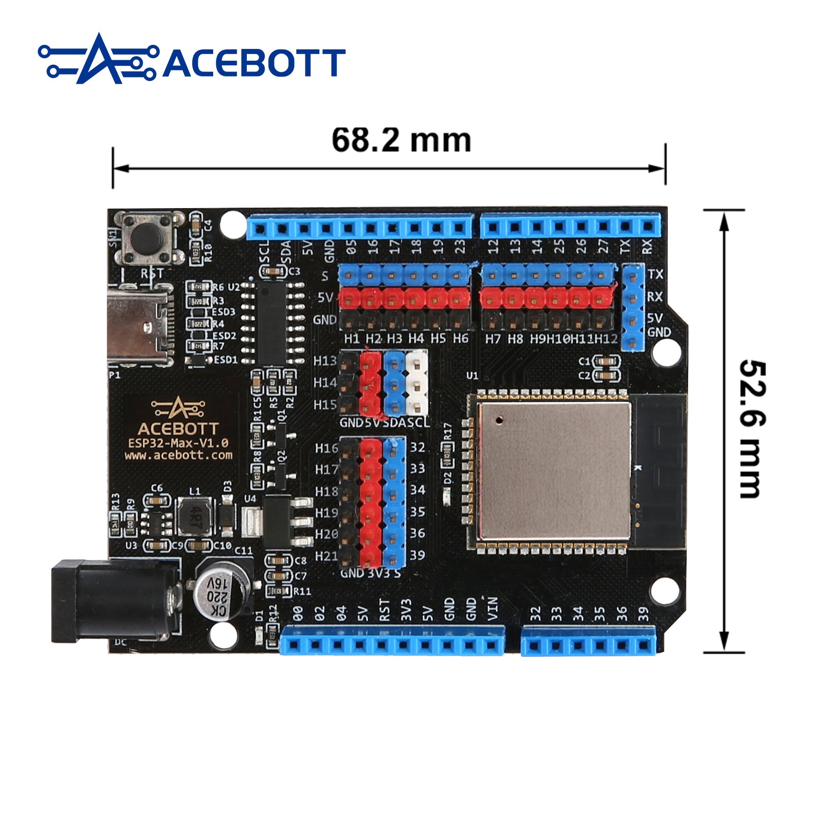ACEBOTT Controller Boards & Shields QA007 ESP32 Max V1.0 scheda espansione
