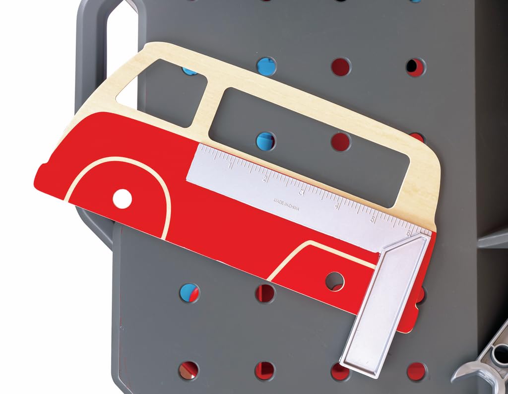 Hape Junior Inventor Banco da Lavoro Officina banco regolabile 71 pezzi legno
