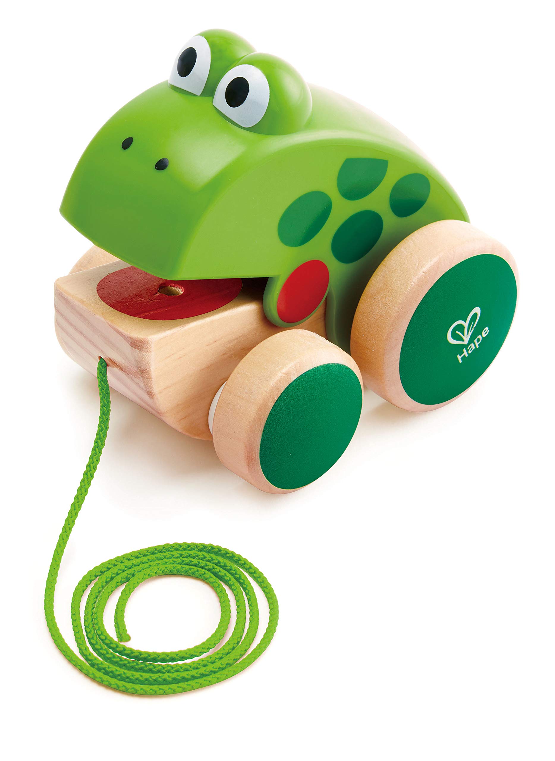 Hape Spingi e cammina Rana da tirare giocattolo in legno e ABS