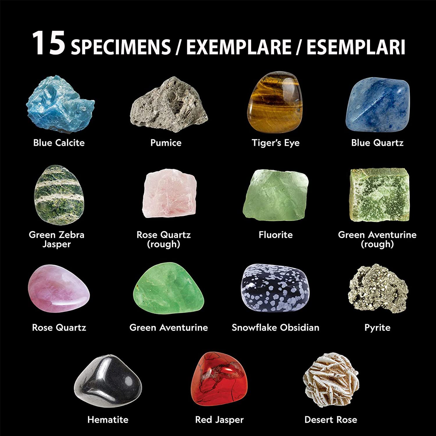 National Geographic Kit scientifici e di scoperta JM80571M rocce e minerali 15 pezzi