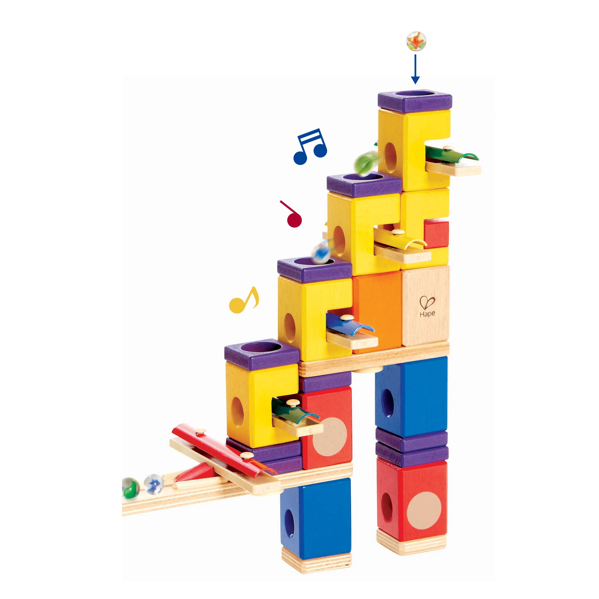 Hape Quadrilla Music Motion E6012 pista per biglie musicale 96 pezzi in legno