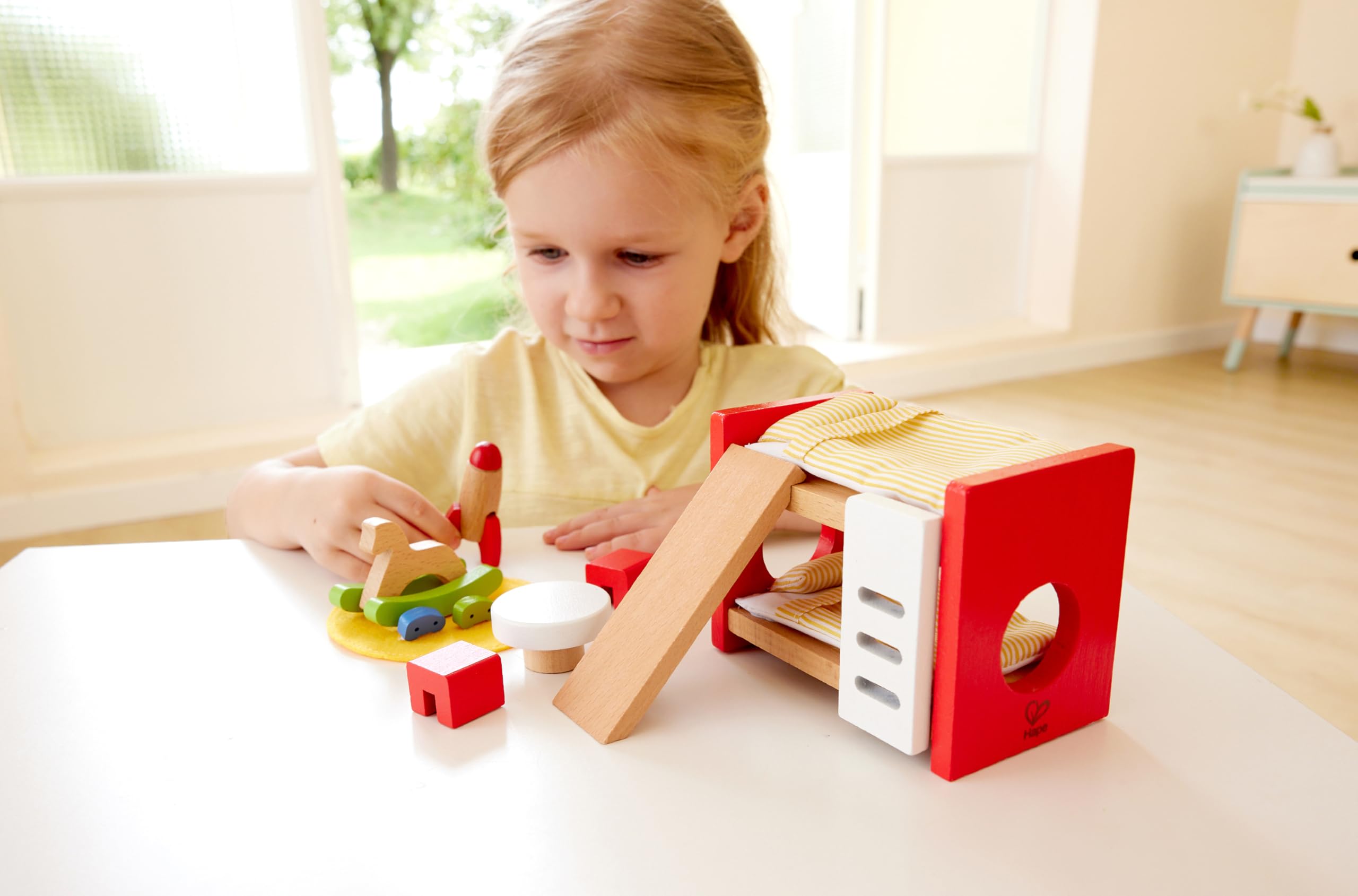 Hape Mobili Cameretta dei bambini per casa delle bambole moderna in legno