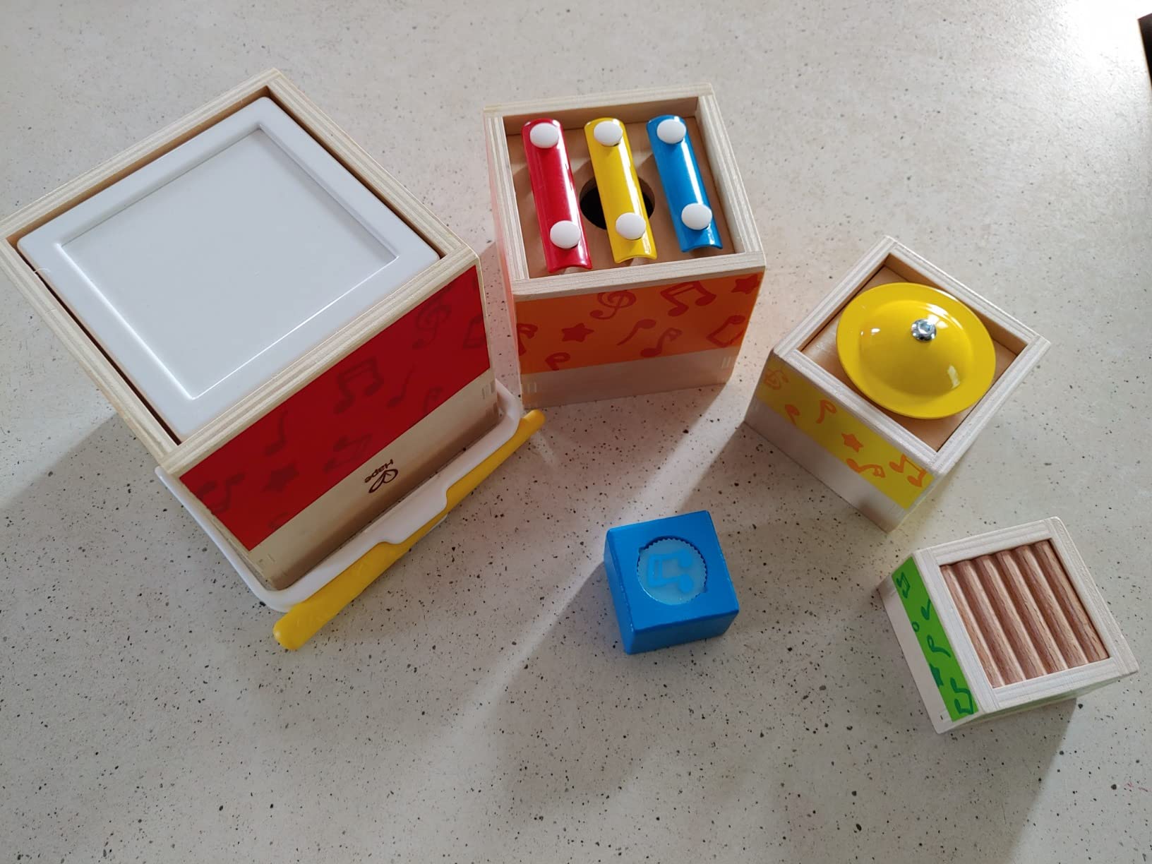 Hape Giochi musicali Set musicale da impilare gioco musicale 5 blocchi legno