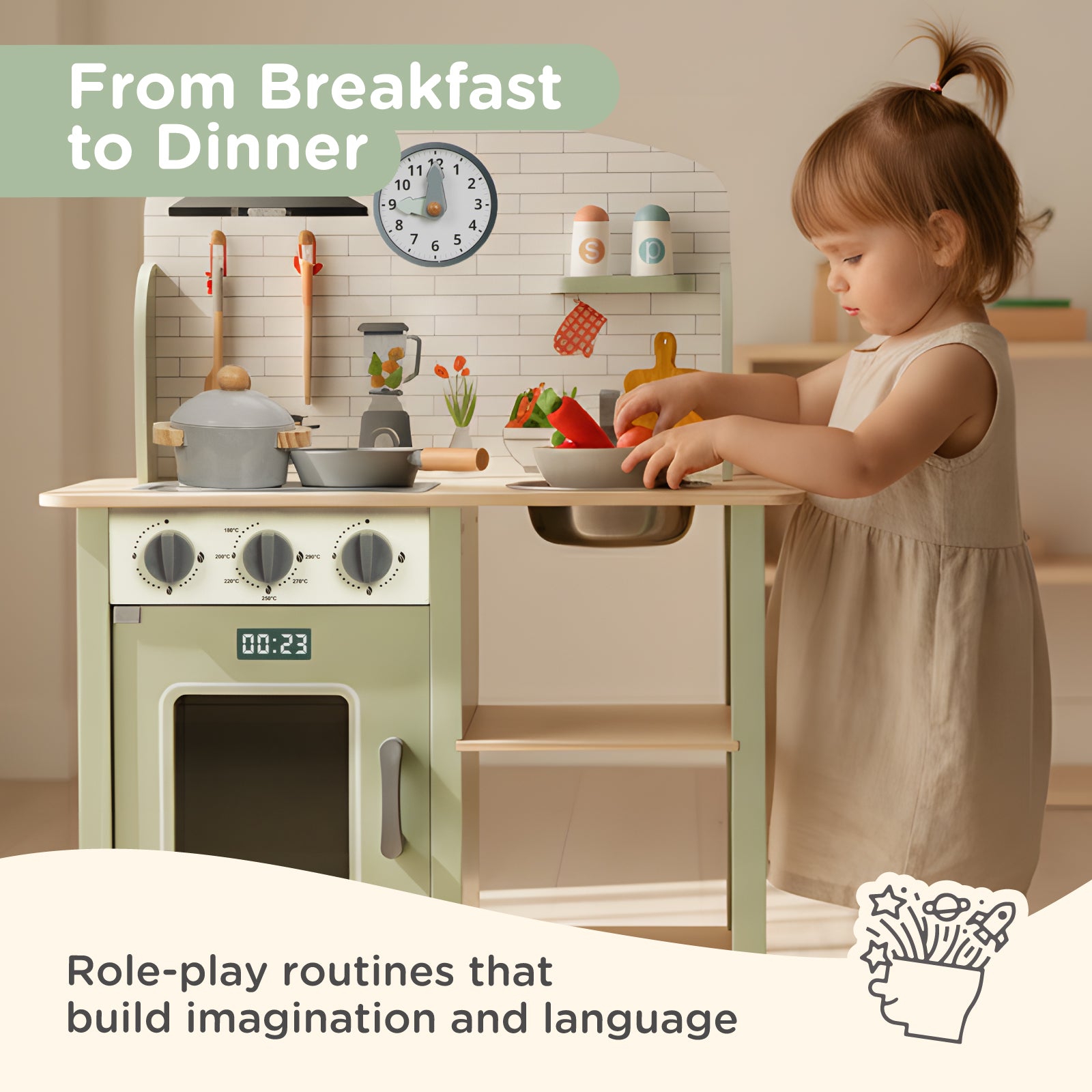 Nene Toys Kitchens & Pretend Play Kitchen Set cucina giocattolo in legno