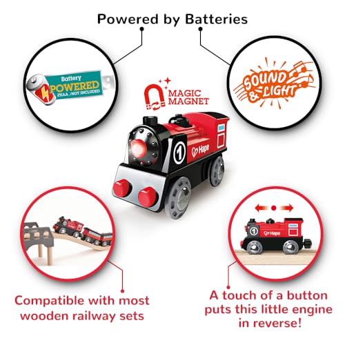 Hape Treno Locomotiva a Batteria con luce e retromarcia