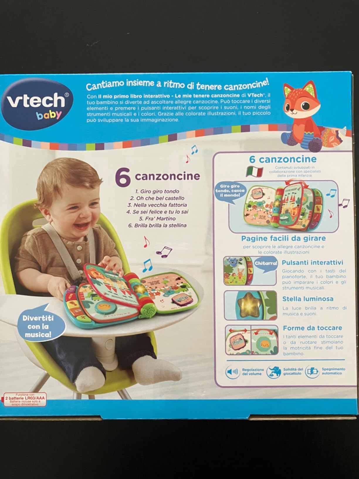 VTech Giocattoli 0-12 mesi Il Mio Primo Libro Interattivo Canzoncine