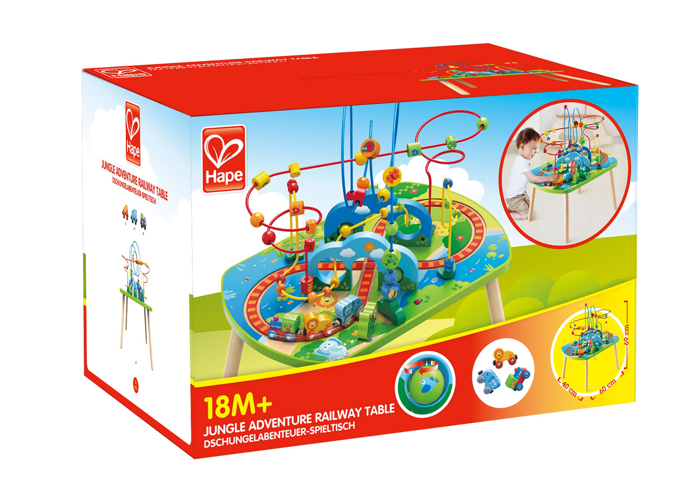 Hape Treno E3824 tavolo treno giungla multiattività in legno