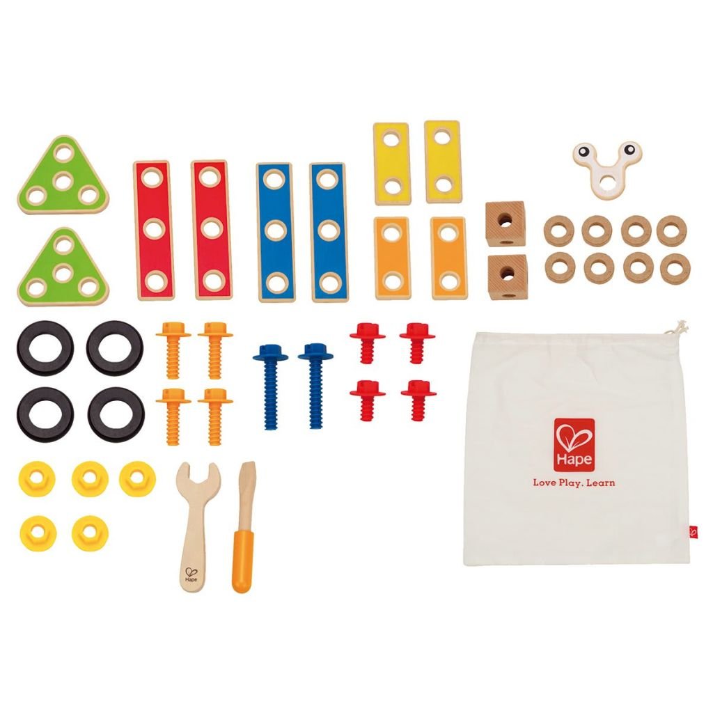 Hape Montare e costruire E3080 Set di Costruzioni Base legno 42 pezzi