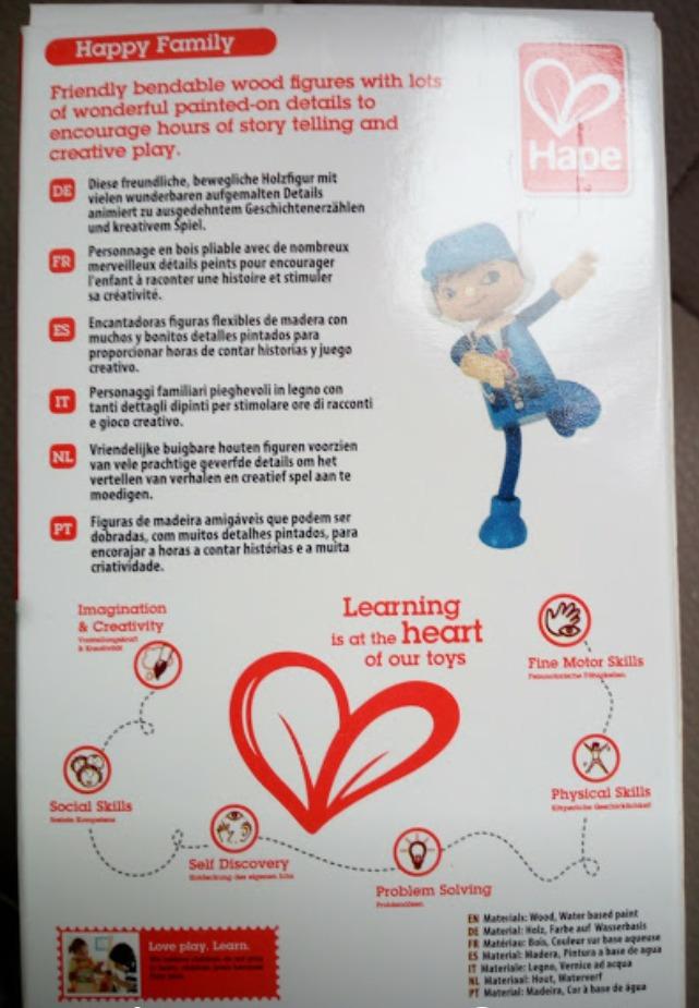 Hape Case delle bambole e accessori Bambola Figlio in legno con arti flessibili