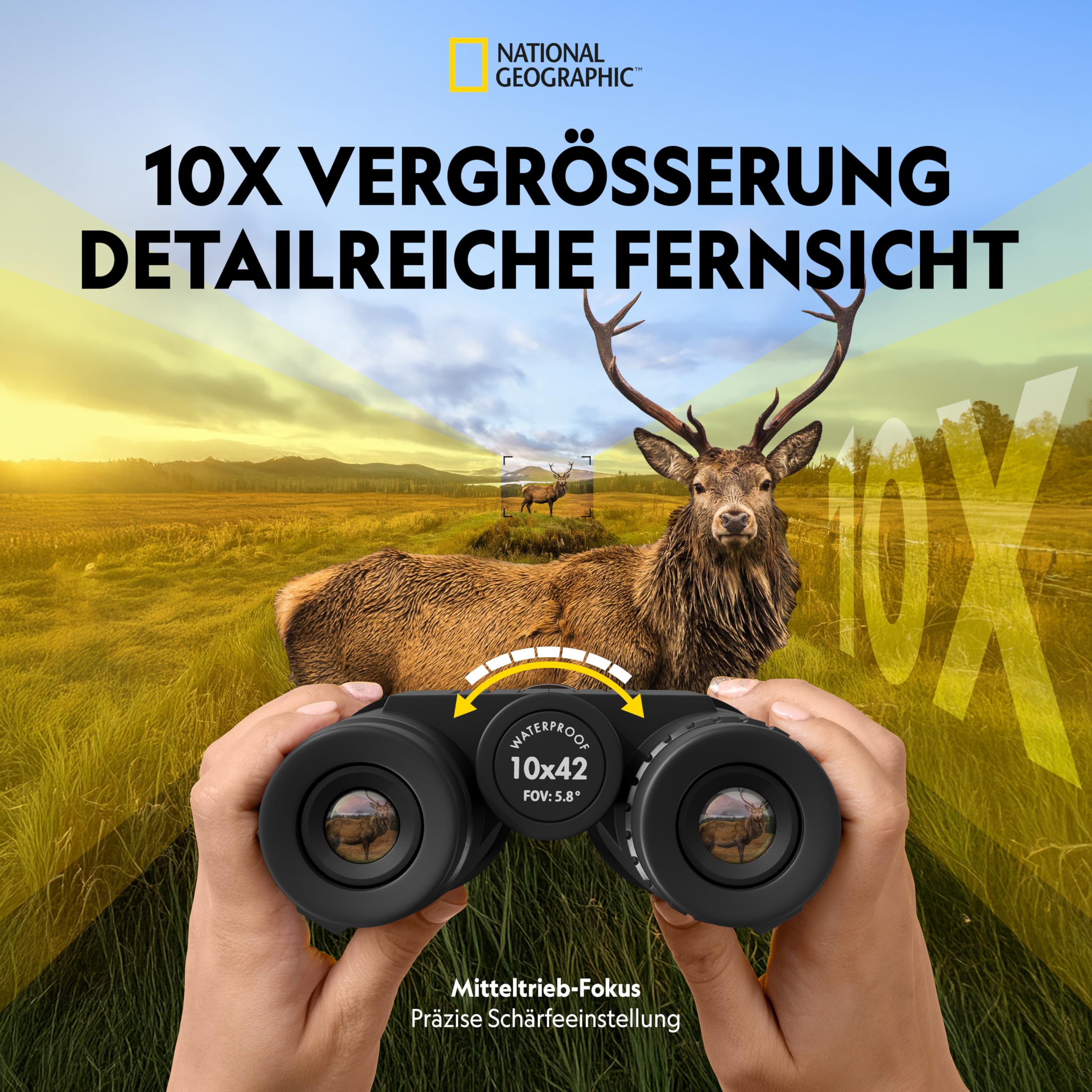National Geographic Binocoli 10x42 Binocolo impermeabile