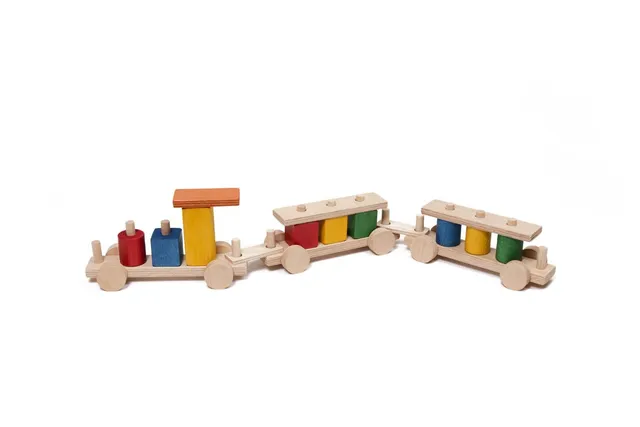 Il Pianeta delle idee Giocare Trenino Colorato in legno gioco da costruzione