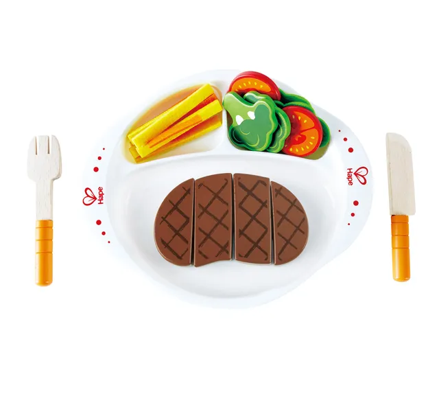 Hape Cucina e accessori E3141 Pranzo Prelibato set cucina giocattolo bistecca