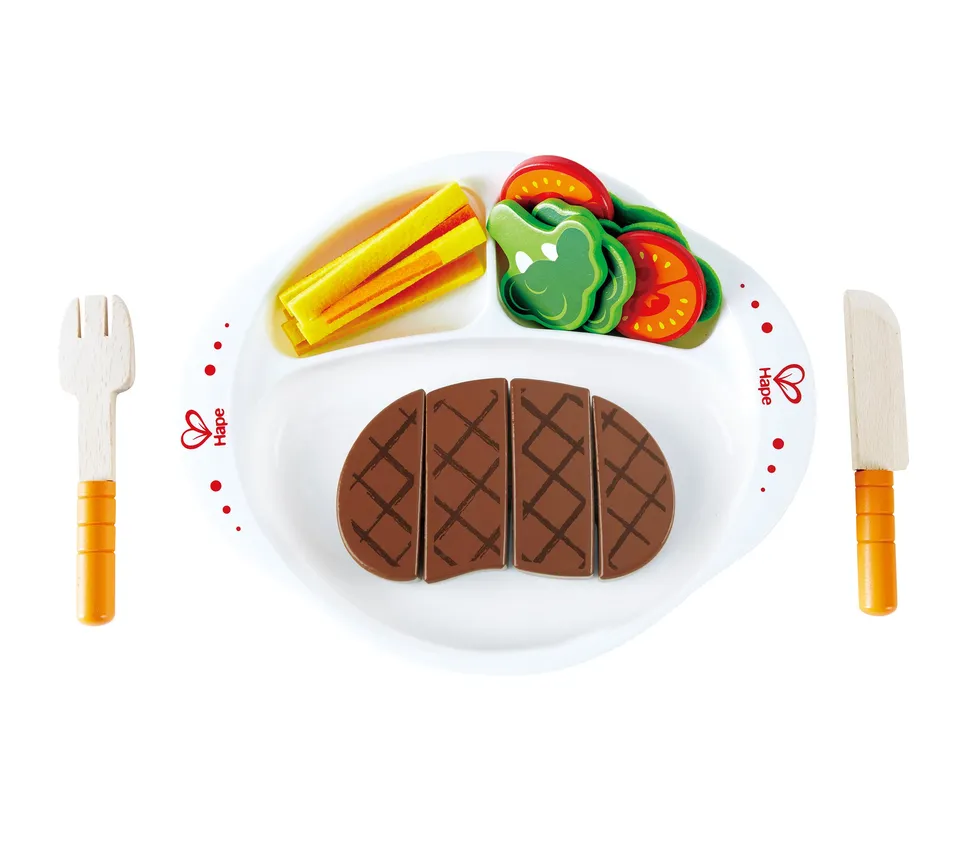 Hape Cucina e accessori E3141 Pranzo Prelibato set cucina giocattolo bistecca