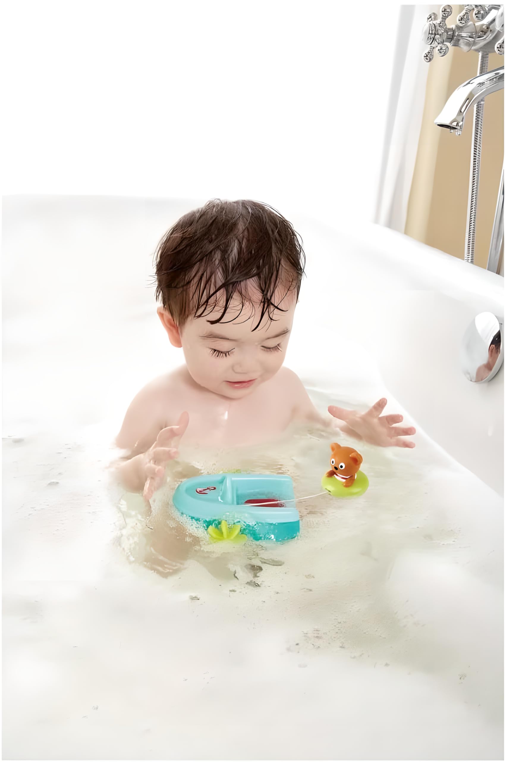 Hape Giochi da bagno E0217 barca a molla multicolore con orso
