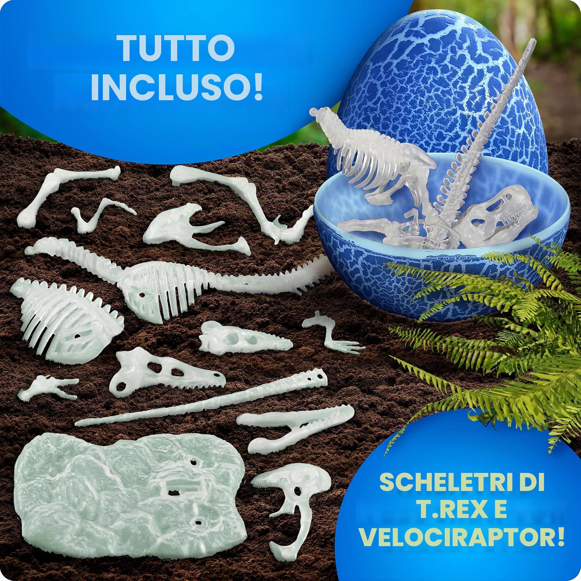 National Geographic Kit scientifici e di scoperta Scheletri Dinosauri Glow in the Dark kit fosforescente