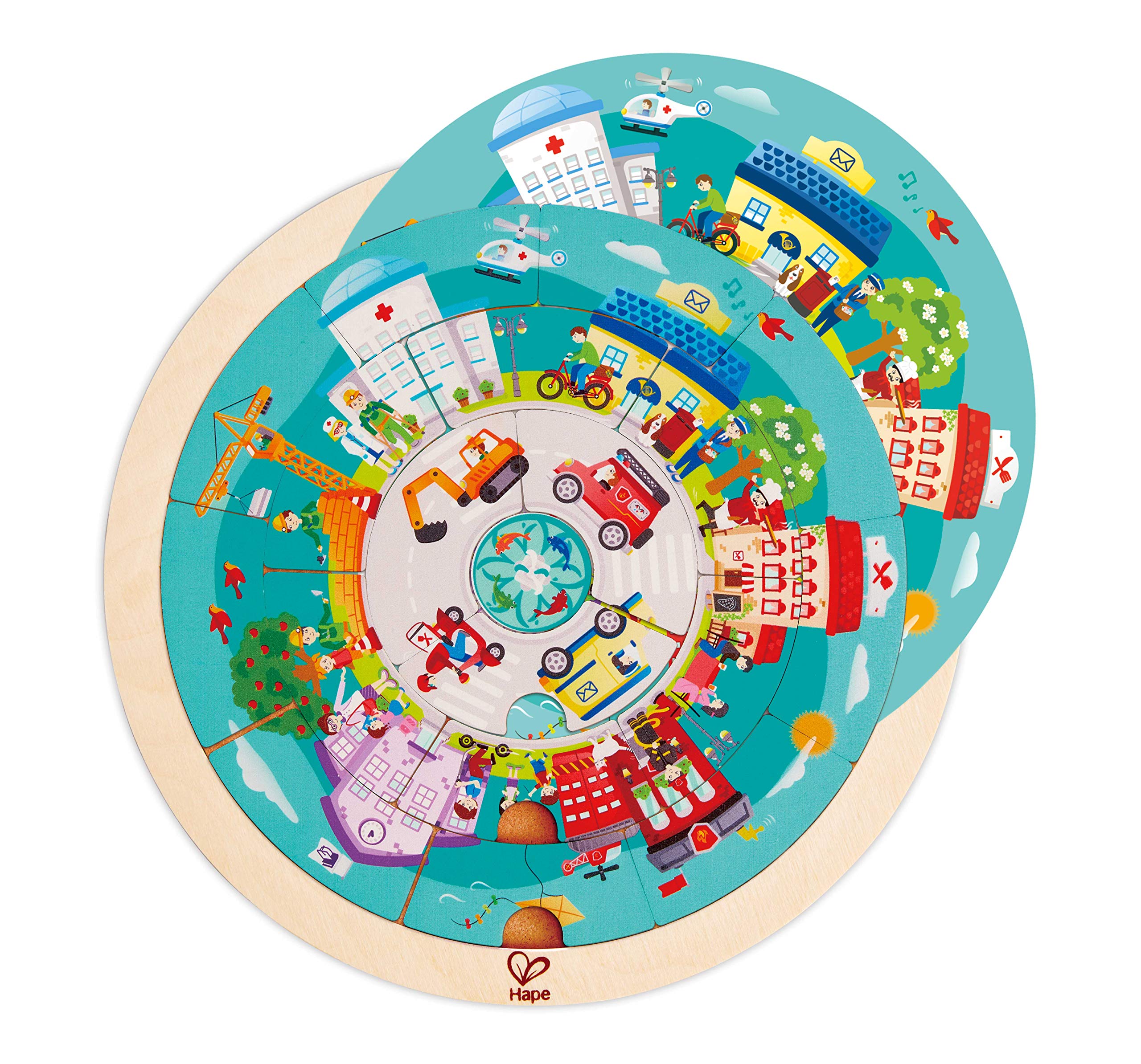 Hape E1624 Carousel Jigsaw Puzzle puzzle in legno double face 20 pezzi