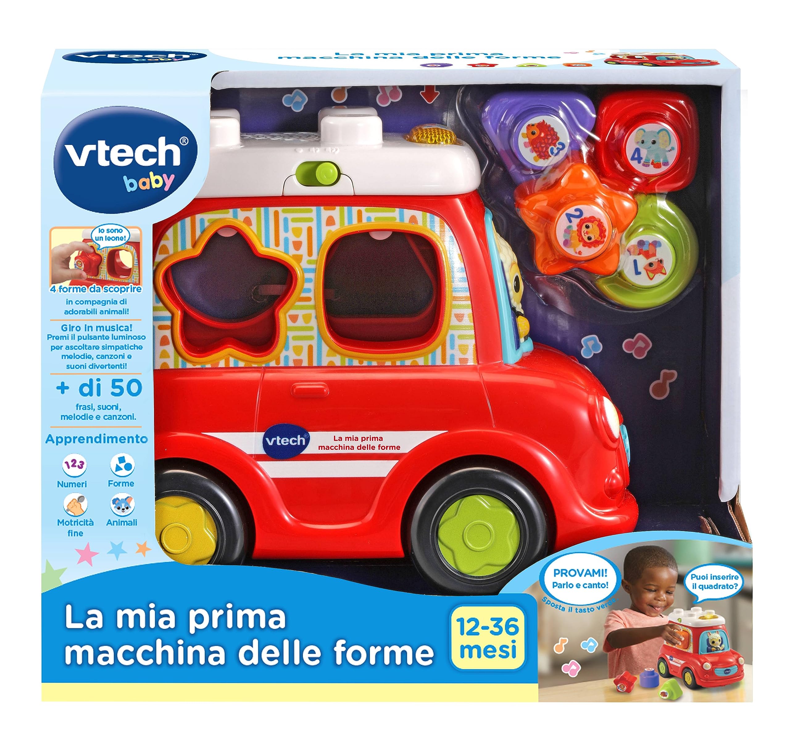 VTech Giocattoli 1-3 anni La Mia Prima Macchina delle Forme auto con blocchi 12-36 mesi