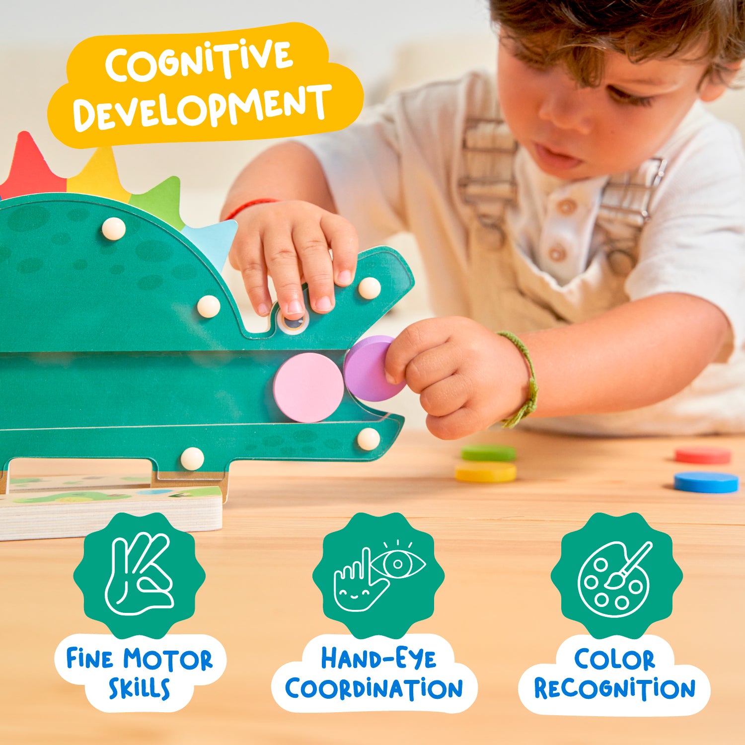Nene Toys Puzzles & Learning Hungry Dino gioco dinosauro in legno