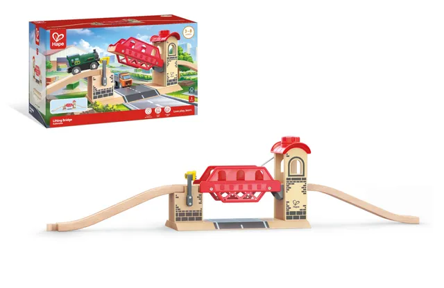 Hape Treno Ponte Levatoio accessorio in legno con manovella
