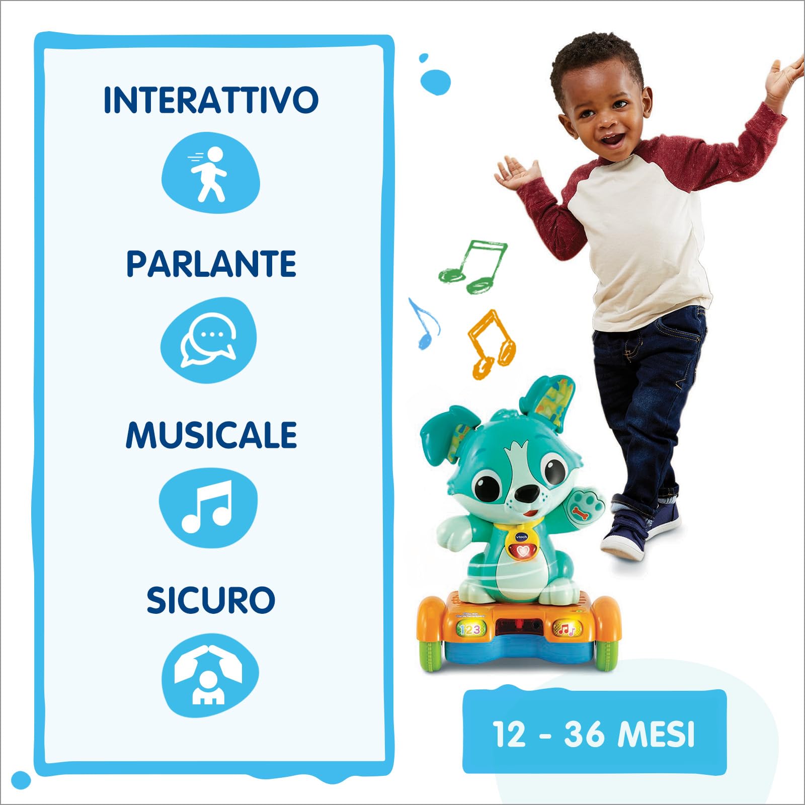 V-Tech Giocattoli 1-3 anni Lord Cucciolo in Hoverboard cagnolino interattivo 12-36 mesi