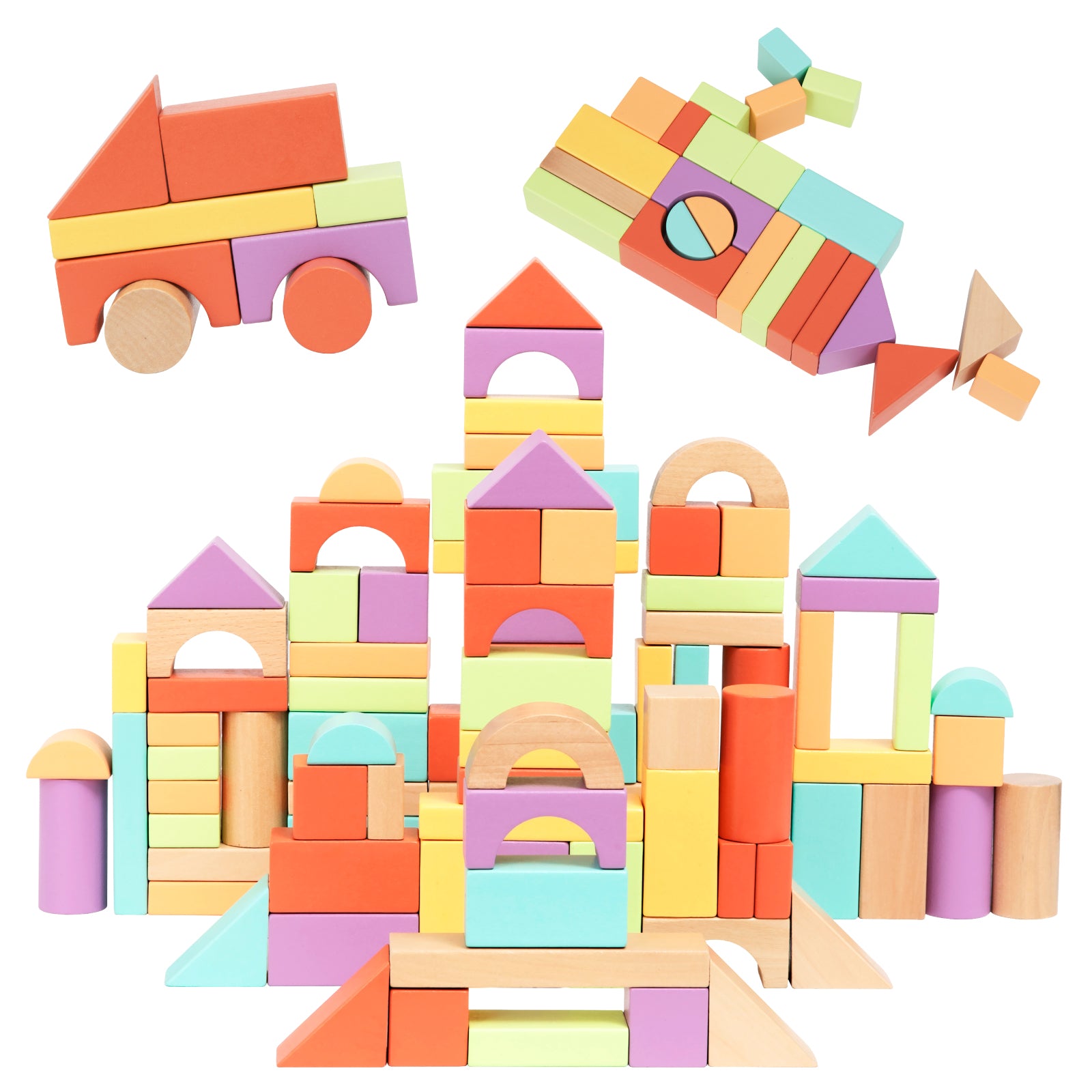 Nene Toys Building & Stacking 100 Pcs Wooden Building Blocks 100 blocchi