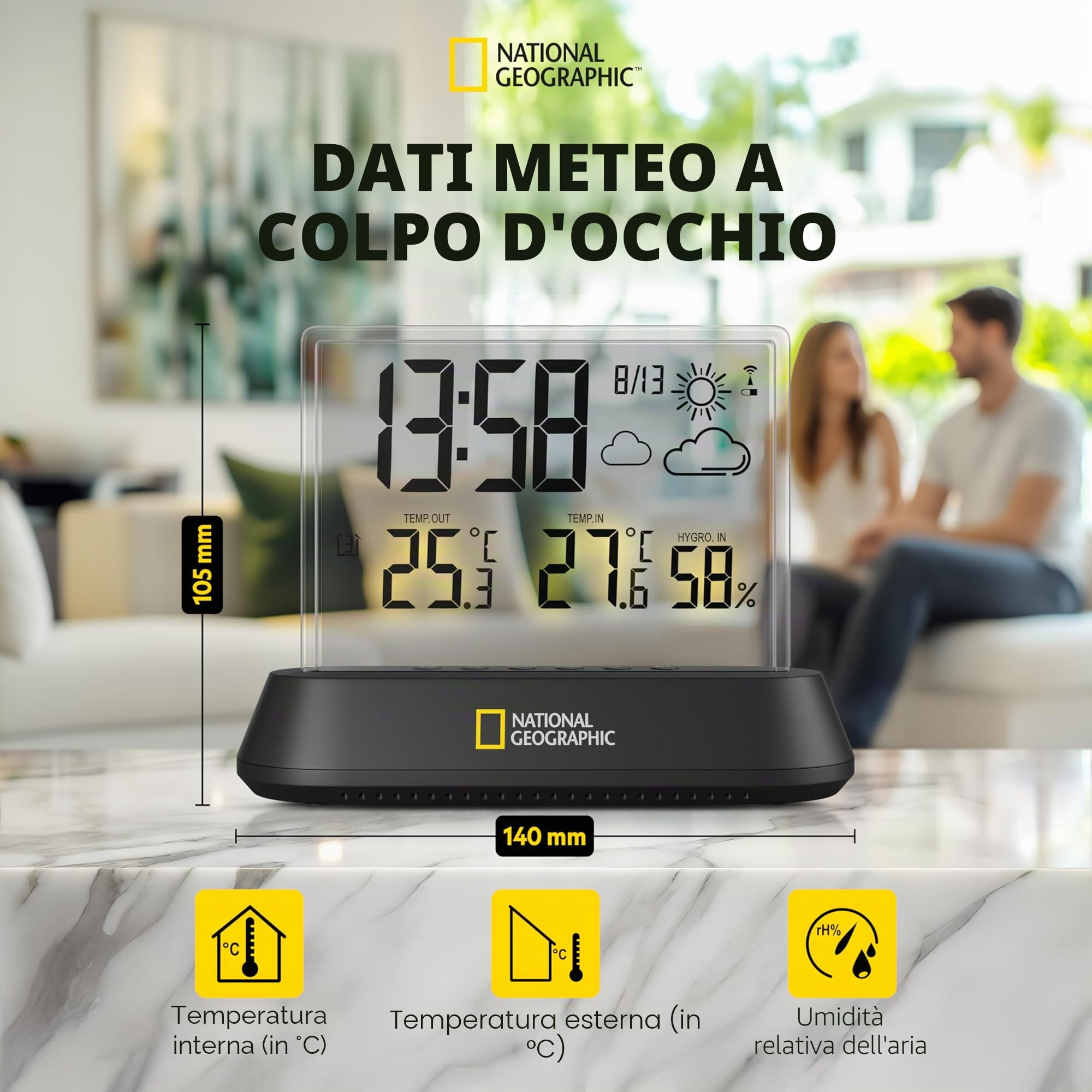 National Geographic Stazioni meteorologiche ed elettronica outdoor stazione meteo trasparente