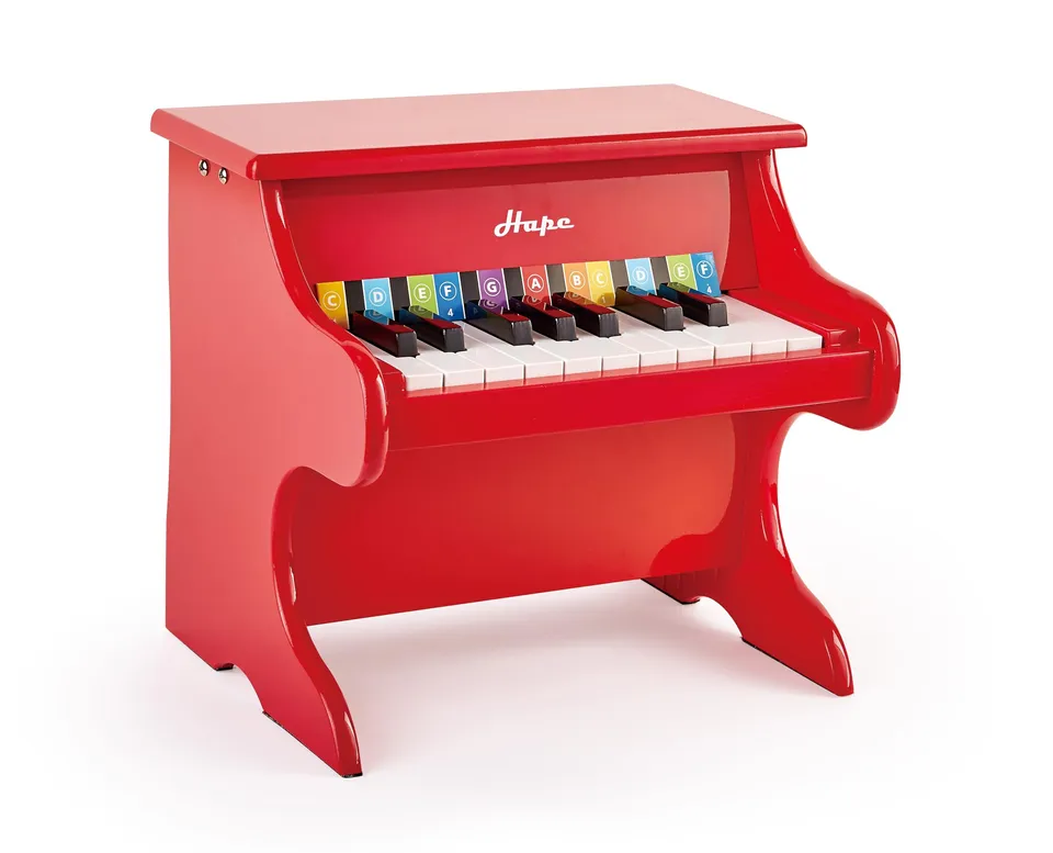 Hape Giochi musicali Piano Divertente E0318 pianoforte rosso 18 tasti
