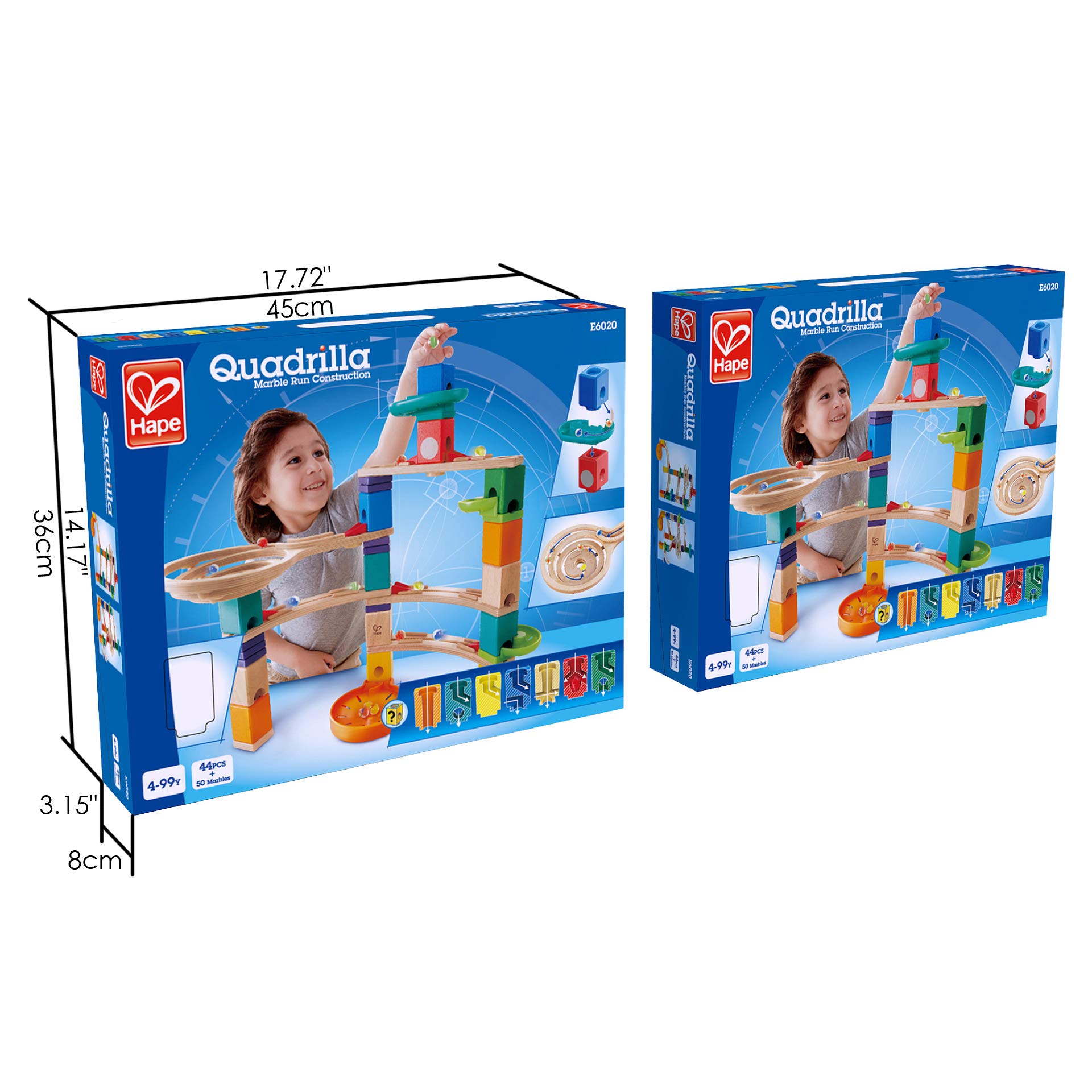 Hape Quadrilla Corsa con Suspense pista biglie legno 44 pezzi 50 biglie