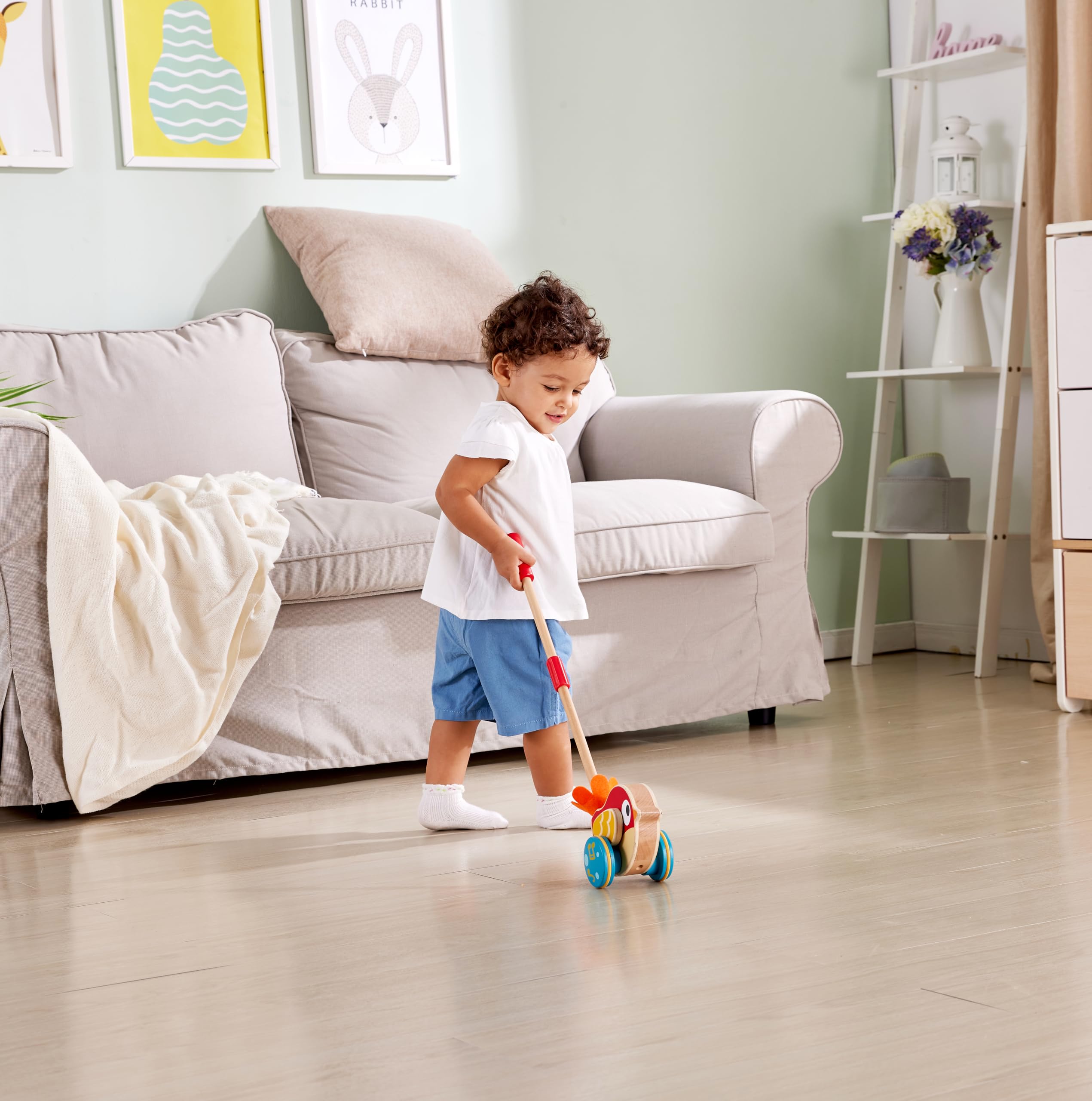 Hape Spingi e cammina Uccellino Trainabile E0360 gioco in legno dai 12 mesi