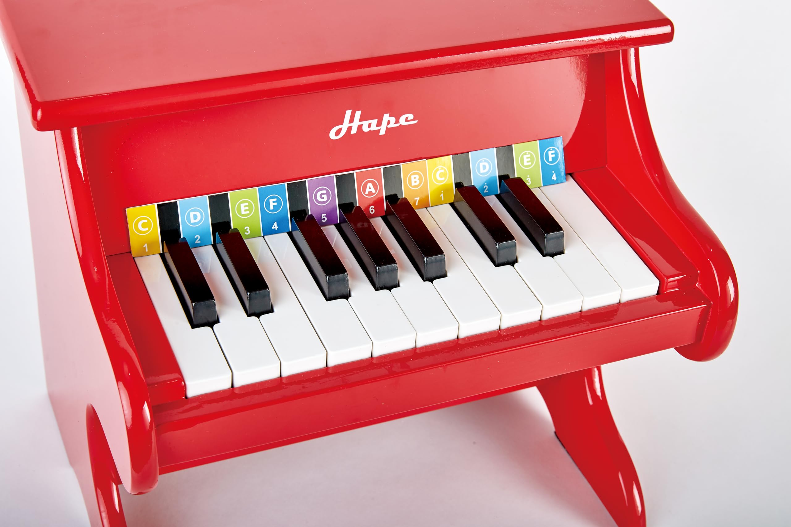 Hape Giochi musicali Piano Divertente E0318 pianoforte rosso 18 tasti