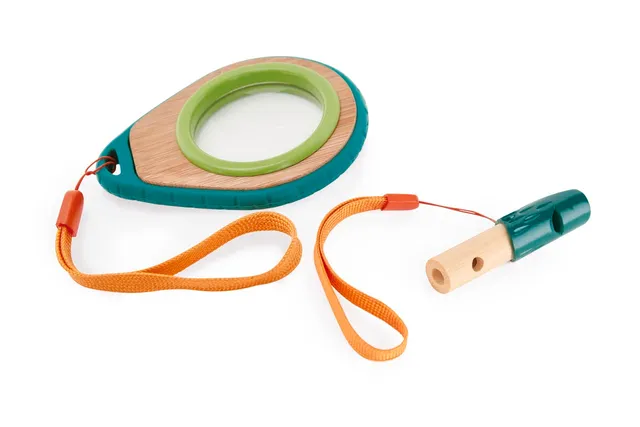 Hape Nature Fun Set esploratore lente d’ingrandimento 4x e fischietto