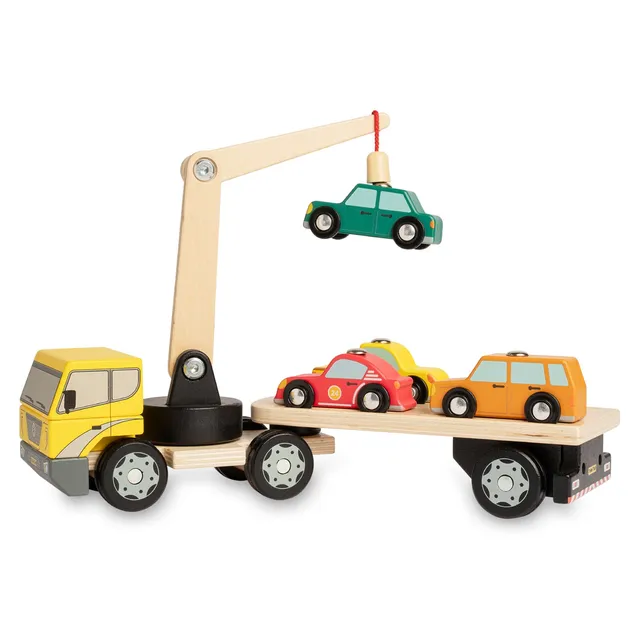 Nene Toys Vehicles & Adventure Magnetic Car Loader camion gru in legno