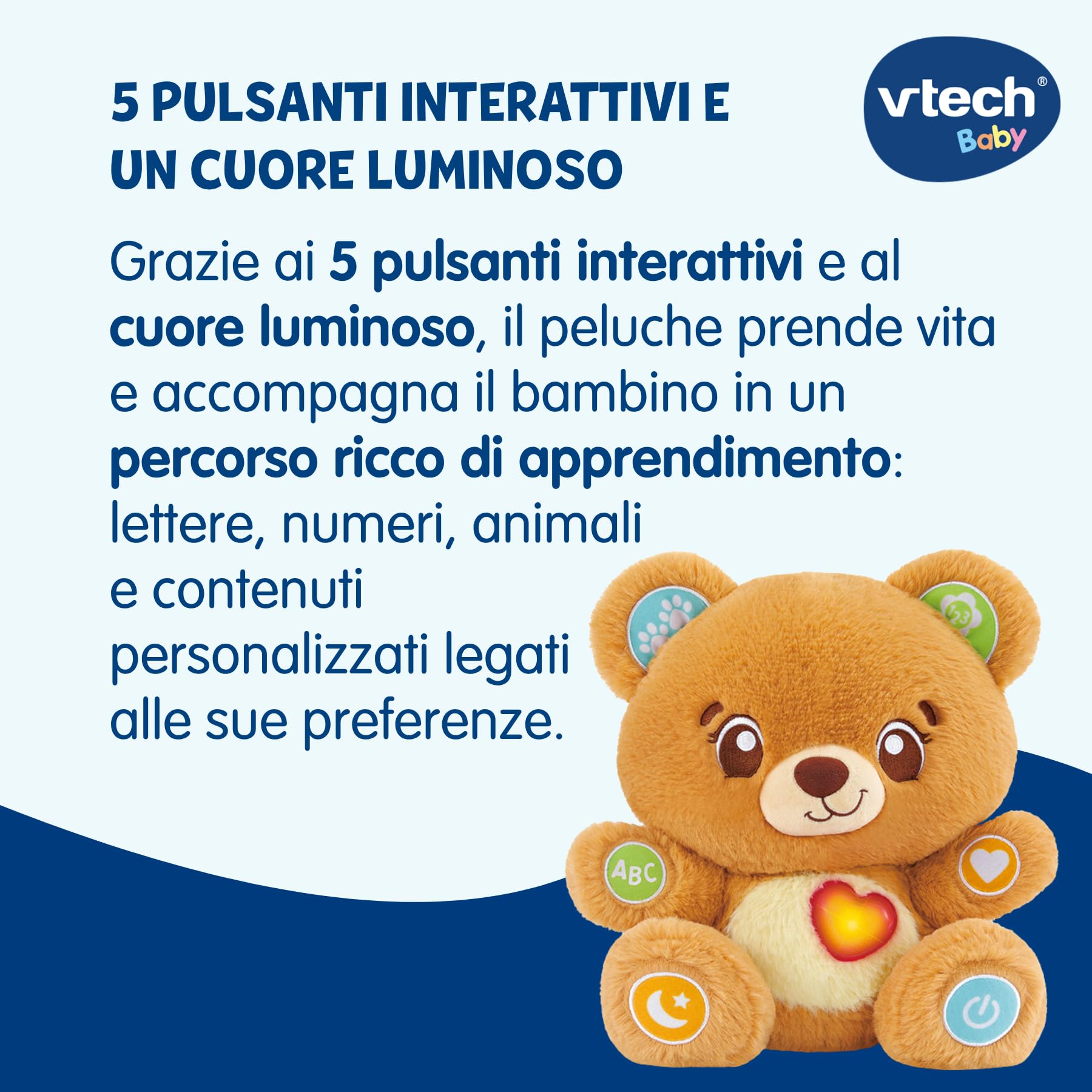 VTech Giocattoli 1-3 anni Biscotto Coccole e Chiacchiere orsetto interattivo