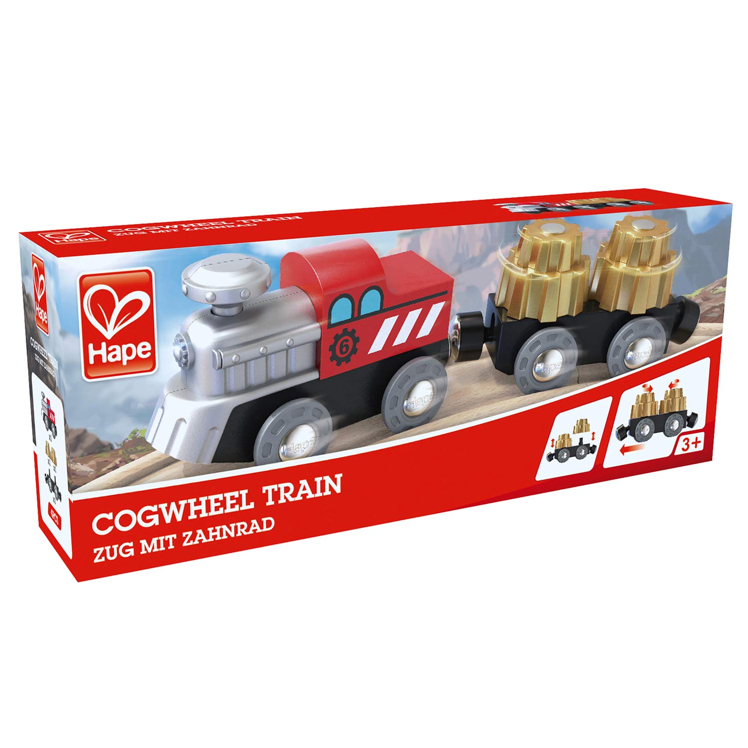 Hape Treno E3751 locomotiva con ingranaggi per binari in legno