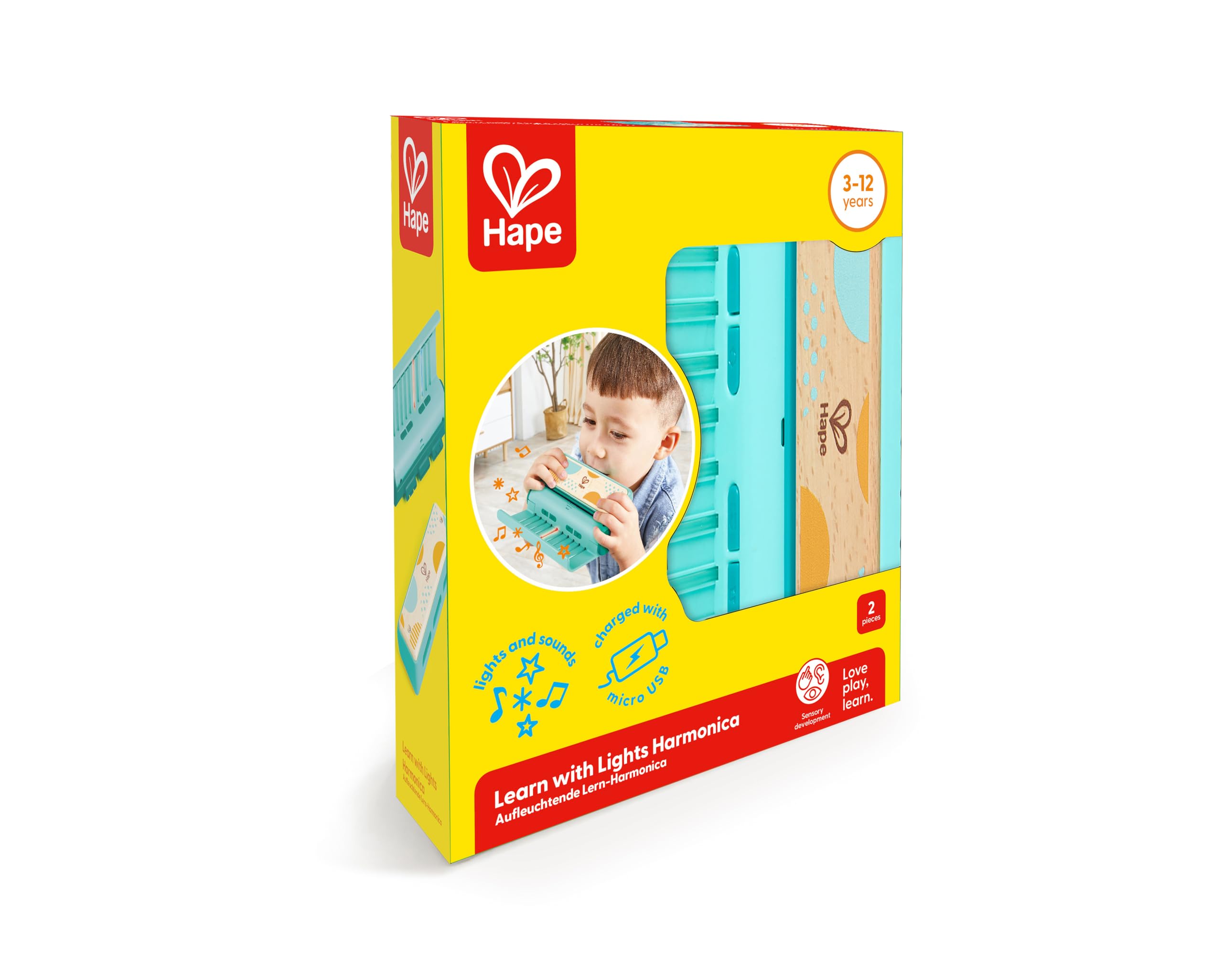 Hape Giochi musicali Armonica di accompagnamento con luci lampeggianti