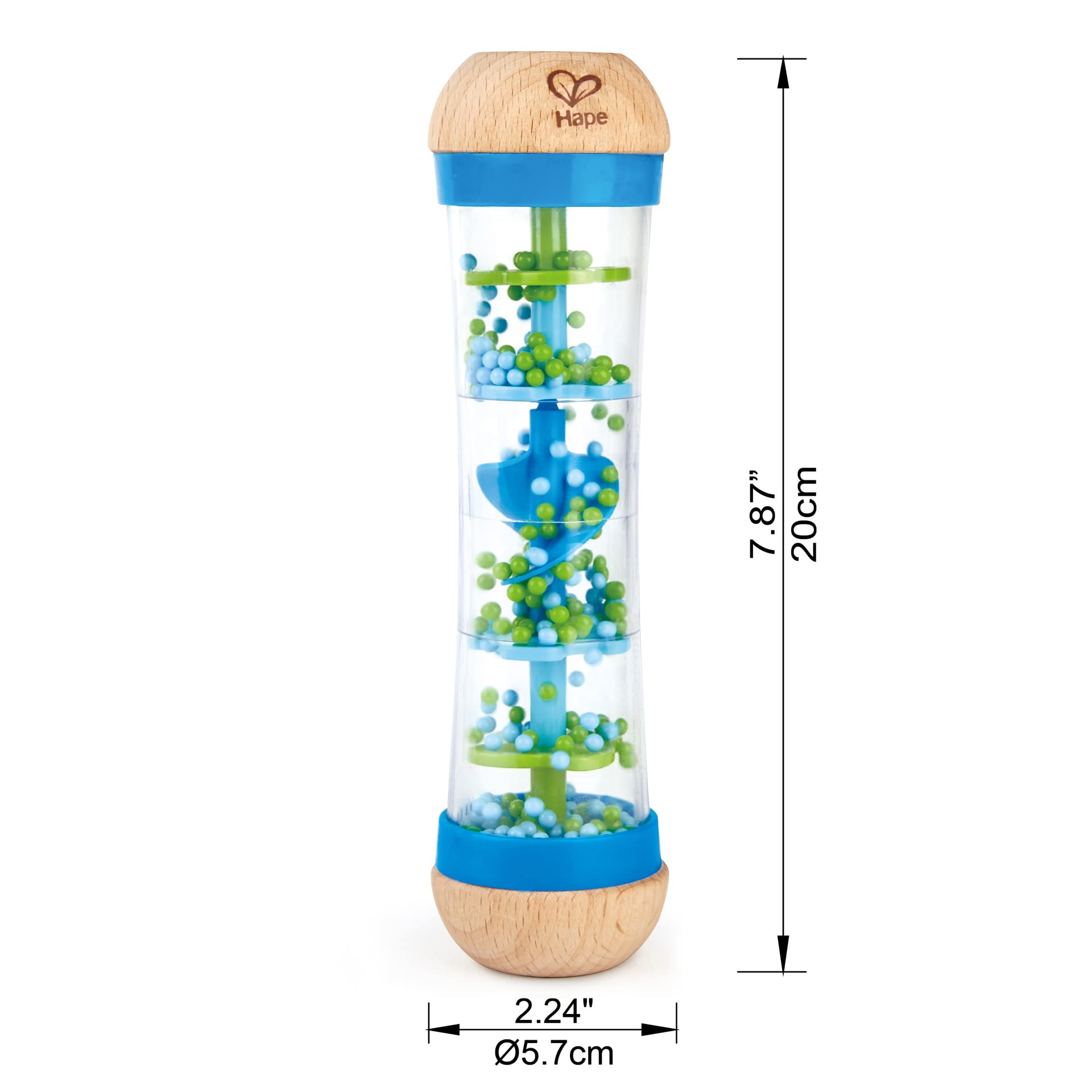 Hape Giochi musicali Cascata di Perline sonaglio bastone della pioggia blu