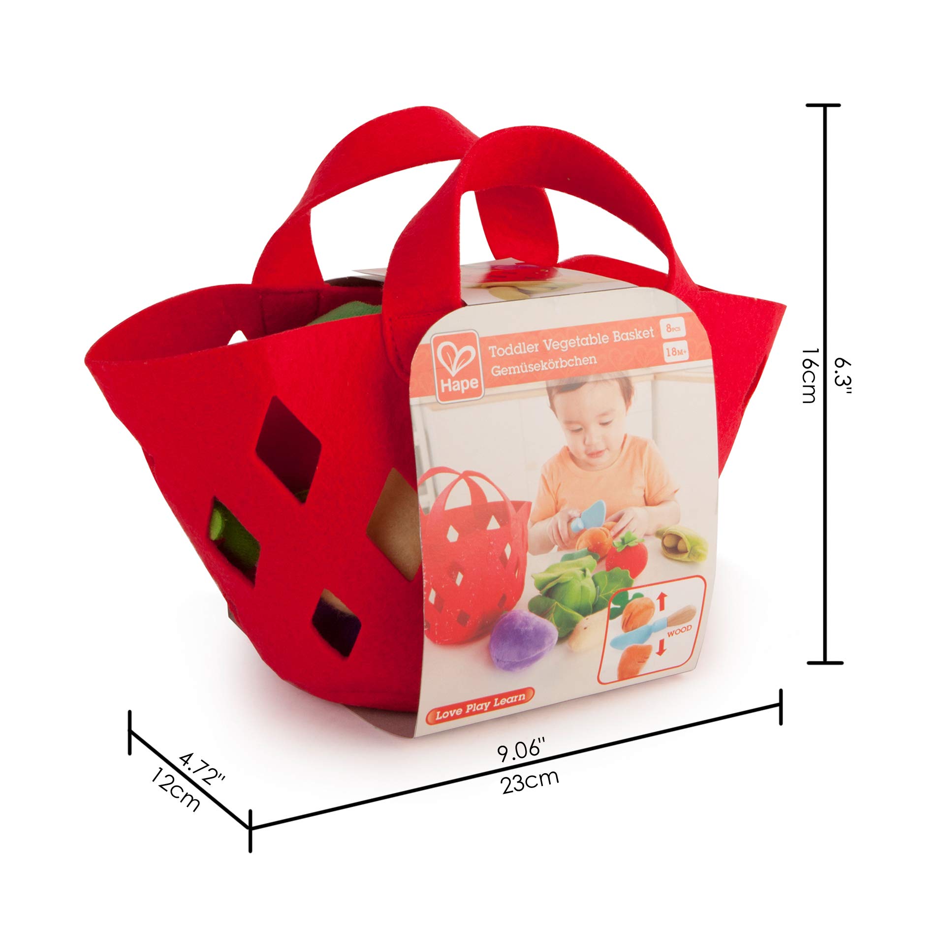 Hape Cucina e accessori E3167 cesto di verdure gioco in feltro