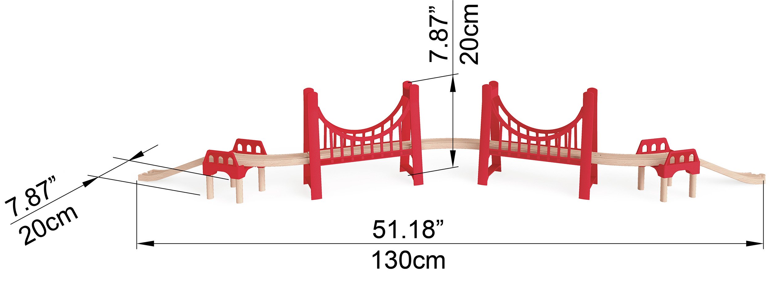 Hape Treno Doppio Ponte Sospeso ponte in legno